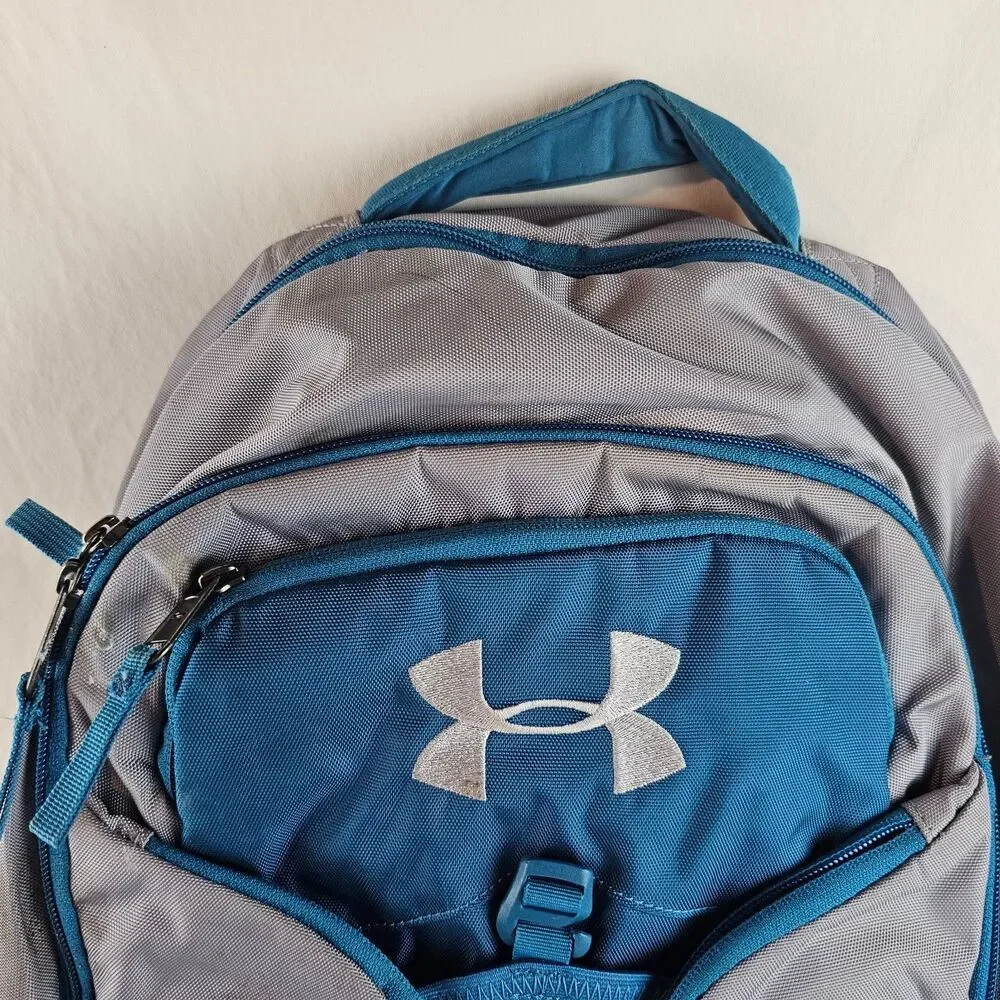 Under Armour Backpack Blue Gray Storm Laptop School Bag Padded Athletic Travel